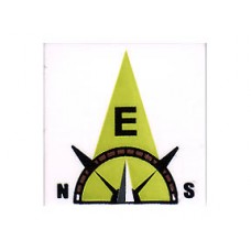 Part 3068bpb0356 White Tile 2 x 2 with Compass East 'E' in Lime Pointer Pattern 